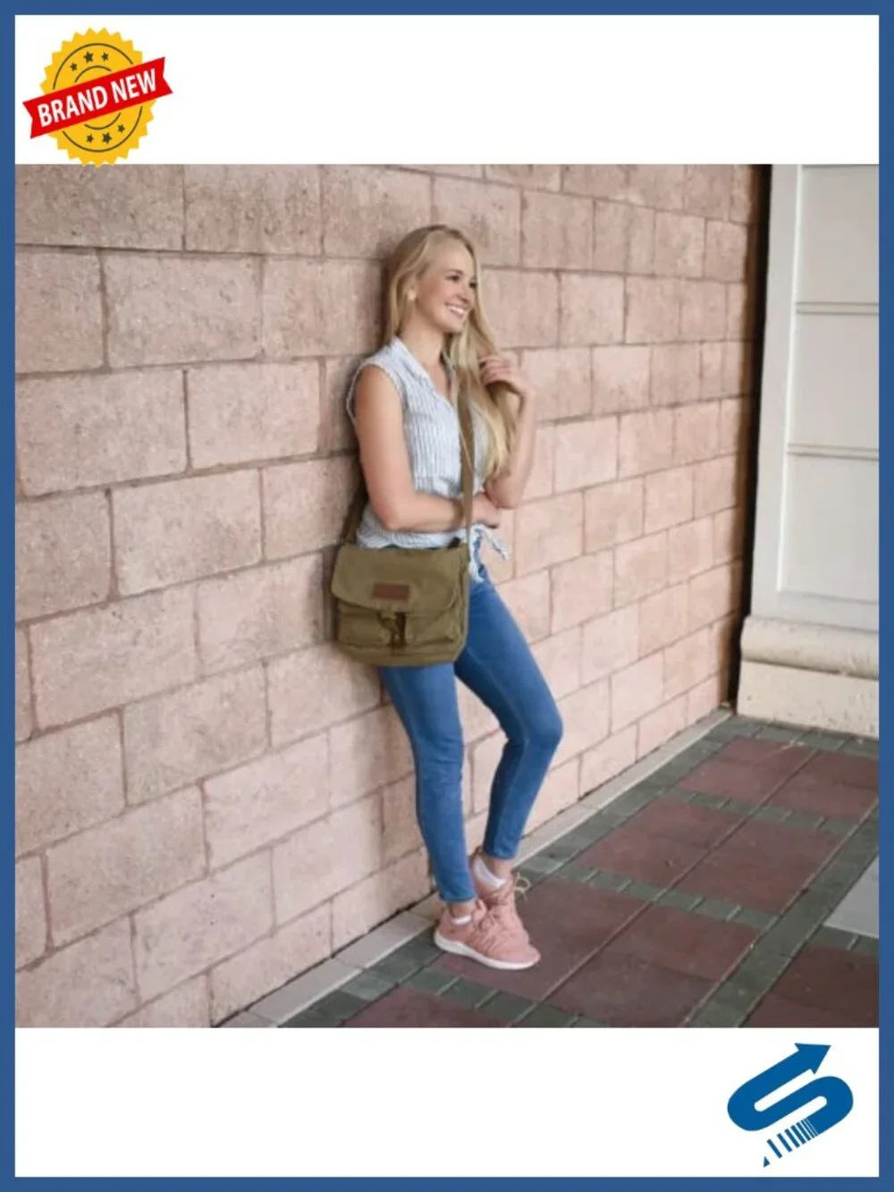 Canvas Messenger Bag - Vintage Crossbody Shoulder Bag Military Satchel